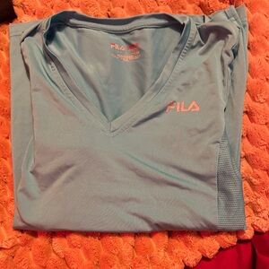 Fila Light Blue V-Neck Tee